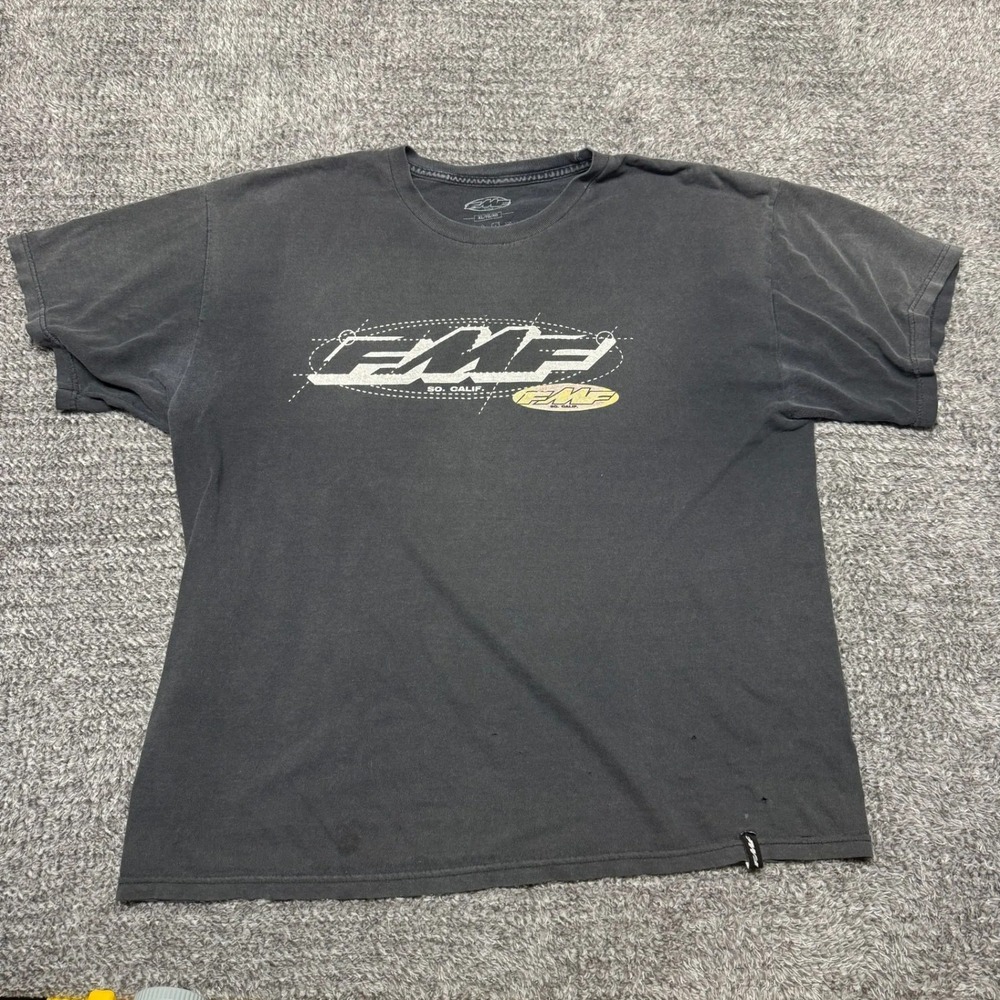 FMF Mens Vintage Distressed T-Shirt XL Gray Motocross Racing So Calif